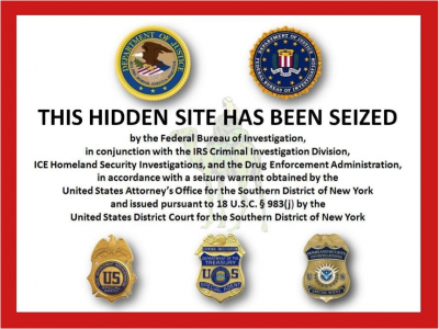 The Silk Road page after it was seized by the FBI (via Wikipedia)